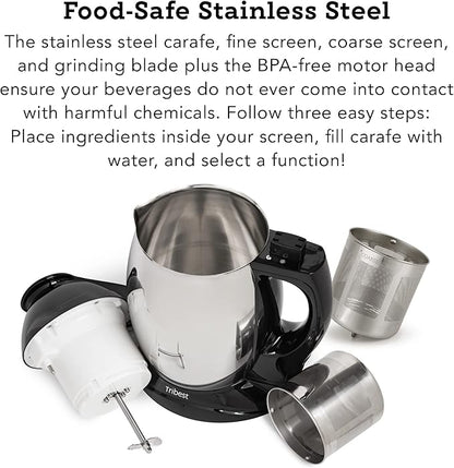 Tribest SB-130 Soyabella, Automatic Soy Milk and Nut Milk Maker Machine, Stainless Steel Large,Silver