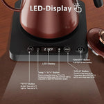 Load image into Gallery viewer, Smart Gooseneck Electric Kettle 1.0L with Temp Control and Keep Warm, 1000W Rapid Boil In 4 Min, Stainless Steel Kettle for Coffee/Tea, LED Display, Touch Control, Vintage Copper Color, BPA-Free