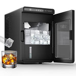 Load image into Gallery viewer, HEYNEMO Clear Ice Maker – Compact Countertop Ice Machine with 1.6" Square Ice Cubes, Fast 10-Min Ice Production, Self-Cleaning,LED Light &amp; Timer，Portable Electric Ice Maker for Kitchen, Bar, RV, Black