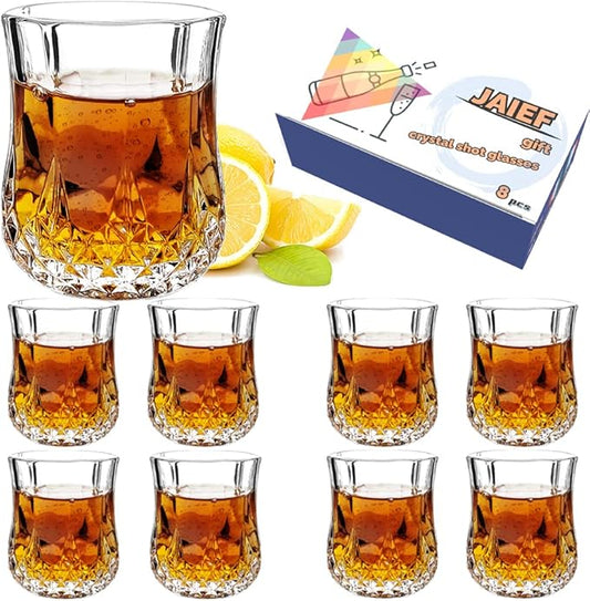 1.7 OZ Tequila Shot Glasses Heavy Base Shot Glass, Crystal Cordial Glasses (8)