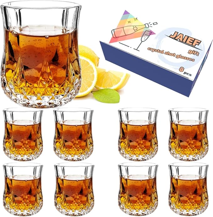 1.7 OZ Tequila Shot Glasses Heavy Base Shot Glass, Crystal Cordial Glasses (8)