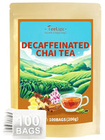 Load image into Gallery viewer, TeeLux Decaf Chai Black Tea, Decaffeinated Black Tea with Cinnamon, Ginger, Cardamom, Star Anise, Robust &amp; Spicy Flavor, 100 Count