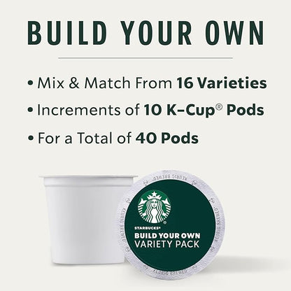 Starbucks Coffee, Keurig K-Cup Pods, Custom Build Your Own Variety Pack, 40 Pods