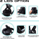 Load image into Gallery viewer, Insulated Water-Cup Skinny-Bottle 40 oz - Stainless Steel Insulated Water Bottles fits in Cup Holder, Leak Proof Metal Flask Water Cup with Straw Spout Lids for Women Men