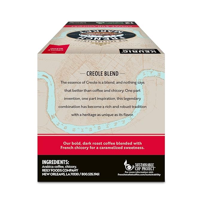 French Market Coffee & Chicory Medium-Dark Roast Single Serve Coffee Pods, 12ct Box (Pack of 4)