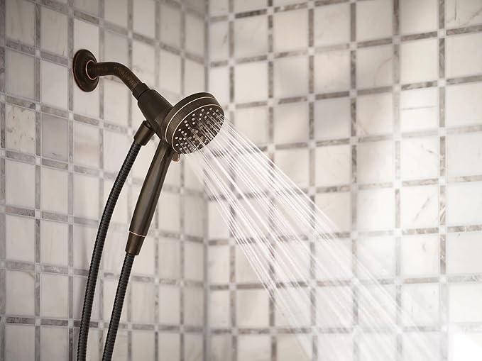 Moen Engage Magnetix Mediterranean Bronze 3.5-Inch Six-Function Detachable Handheld Showerhead with Magnetic Docking System, 26100BRB