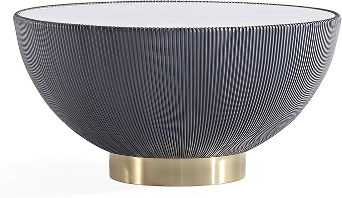 Manhattan Comfort Modern Anderson Coffee Table, 1.0 & 2.0 End Table, Upholstered in Grey Leatherette with Ceramic Faux Tabletop and Gold Metal Tabletop- Set of 3