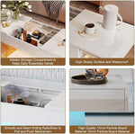 Load image into Gallery viewer, LED Coffee Table with Storage for Living Room, Living Room Table Rectangular Center Table, Modern High Glossy Wooden Coffee Tables with 16 Colors LED Lights for Dining Reception Room, White