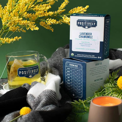 Organic Positively Tea Company, Lavender Chamomile, Herbal Tea Bags, 20 Count