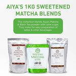 Load image into Gallery viewer, Aiya Sweetened Matcha Blend Powder - Matcha Latte Powder With Antioxidant-Rich Japanese Green Tea &amp; Pure Cane Sugar - Ideal for Smoothies, Lattes, and Culinary Creations - 1kg Bag (2.2 lbs)