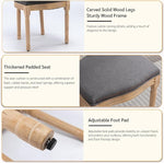 Load image into Gallery viewer, French Country Dining Chairs Set of 6, Vintage Wooden Dining Chairs with Fabric Upholstered Seat&amp;Oval Backrest,Solid Wood Legs&amp;Frame, Farmhouse Kitchen&amp;Living Room Chairs(Dark Gray,6 Pcs)