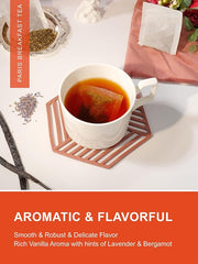 TeeLux Paris Breakfast Tea Bags, Blend Black Tea with Natural Vanilla & Bergamot Flavor, Robust & Smooth Taste, 100 Count