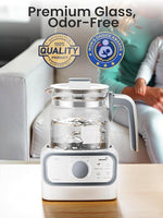 Load image into Gallery viewer, GROWNSY Baby Instant Warmer, Glass Water Boiler with Accurate Temperature Control for Formula, Coffee and Tea, 1.3 Liter Electric Kettle with LCD Display and Timer