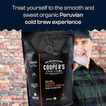 Load image into Gallery viewer, Peruvian Organic Cold Brew Coffee, Single Origin &amp; Gourmet Beans, Tasting Notes Of Caramel With A Touch of Cherry &amp; Orange, Medium Roast Coarse Ground Beans, 5 lb Coffee Bag