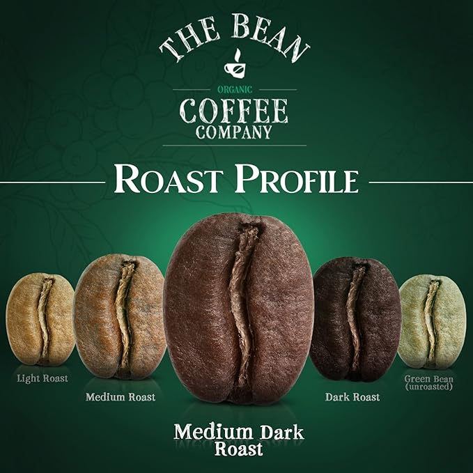 The Bean Organic Coffee Company Breakfast Blend, Medium Dark Roast, Whole Bean Coffee, 5-Pound Bag
