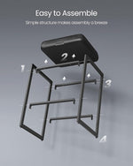 Load image into Gallery viewer, VASAGLE EKHO Collection - Bar Stools Set of 2, Counter Height Bar Stools, Synthetic Leather with Stitching, Mid-Century Modern Counter Stools, 26-Inch Tall, Kichen Home Bar Dining Room, Ink Black