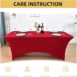 Load image into Gallery viewer, 10-Pack 6ft Spandex Table Covers for Rectangle Standard Folding Tables - Wrinkle Resistant Stretch Tablecloths - Ultimate Fitted Table Protector for Parties, Banquet, Wedding