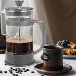 Load image into Gallery viewer, Utopia Kitchen French Press Espresso and Tea Maker with Triple Filters, Stainless Steel Plunger and Heat Resistant Borosilicate Glass (Grey, 34-oz (Pack of 1))