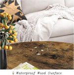 Load image into Gallery viewer, Small Round Coffee Table for Small Space, 23.5" 2-Tier Rustic Brown Wooden Coffee Table with Open Storage for Living Room/Balcony/Office, Metal Legs, Easy to Assemble