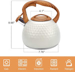 Load image into Gallery viewer, Tea pot, 3.2Qt Whistling Tea Kettle Stovetop, Convenient switch/heat-resistant handle, coffee, tea, milk teapots, Gas Electric Applicable (cream)