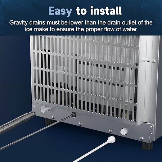 Coolski 15" W Commercial Under Counter Ice Maker Machine, 130 Lbs/Day Auto-Cleaning, 30 Lbs Storage, Stainless Steel Built-in Freestanding Ice Maker for Home Bar Restaurant Outdoor