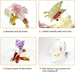 Load image into Gallery viewer, Lily Flower Enamel Glass Teapot - 46oz/1300ml, Floral Teapot With Removable Loose Tea Leaf Infuser