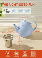 Load image into Gallery viewer, Sweese Teapot, Porcelain Tea Pot with Stainless Steel Infuser, Blooming &amp; Loose Leaf Teapot - 27ounce, Lilac