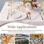 Load image into Gallery viewer, 10 Pack White Table Cloth Rectangle Table Cloths for 8 Foot Rectangle Tables 60 X 126 Inch Washable Polyester Table Covers, Reusable &amp; Wrinkle Resistant for Weddings, Parties, Events, and Everyday Use