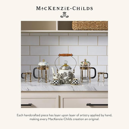 MACKENZIE-CHILDS 2-Quart Enamel Tea Kettle, Cute Tea Kettle for Stovetop, Sterling English Garden