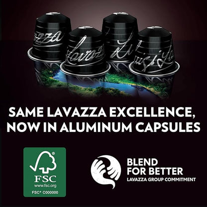 Lavazza Espresso Maestro Lungo Aluminum Capsules Compatible with Nespresso* Original Machines, Light Espresso Roast, 100% Arabica (60 Capsules)