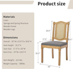 Load image into Gallery viewer, Vintage French Country Dining Room Chairs Set of 8, Rattan Dining Chairs with a Designer Backrest, Upholstered Dining Chair, Sillas para Comedor, Kitchen &amp; Dining Room Chair (Gray, Rattan, 8Pcs)