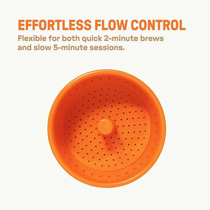 [Holiday Gift] Vietnamese Phin Filter, Plastic Reusable Pour Over Coffee Dripper, Single Cup Coffee Filter with Flower Design for Manual Brewing, Gift for Christmas Thankgiving (Orange)