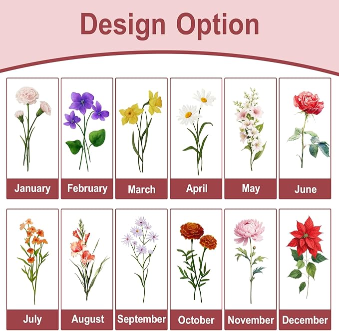 Personalized 40 Oz Tumbler with Handle and Straw, Custom Cup with Name & Birth Flower, Stainless Steel Travel Coffee Tumbler,Personalized Christmas Birthday Gifts for Women, Teen Girls