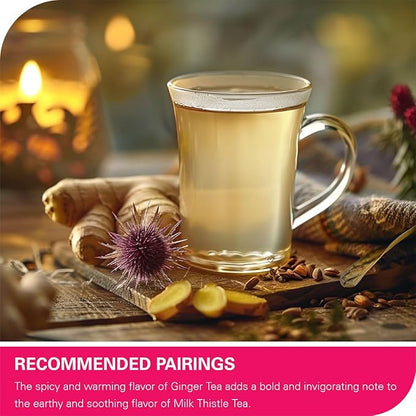 WT WEETEE Milk Thistle Tea Bags, Made with 100% Pure Milk Thistle Seeds, Natural Caffeine-free Herbal Tea Detox Tea 3g x 60 Counts