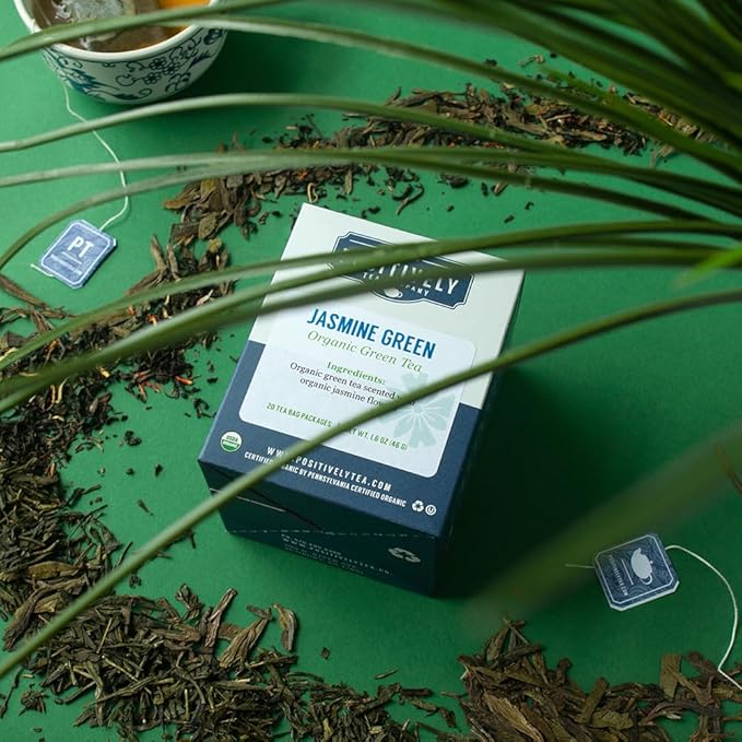 Organic Positively Tea Company, Jasmine Green Tea Bags, 20 Count