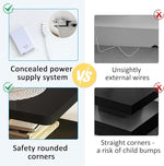 Load image into Gallery viewer, Spurgehom Contemporary Coffee Tables for Living Room, LED Coffee Table with Rounded Corner in 16 Colors, High Gloss 2 Tiers Table with Hidden Power Supply