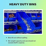 Load image into Gallery viewer, Akro-Mils 30130 Plastic Shelf Bins, Heavy Duty Storage Bins for Garage, Closet, and Drawer Organization, 12-Inch x 6-1/2-Inch x 4-Inch, Blue, 12-Pack