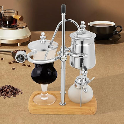 Family Balance Siphon Syphon Coffee Maker Siphon Brewer, Elegant Retro-Style Design Sliver (Sliver 1)