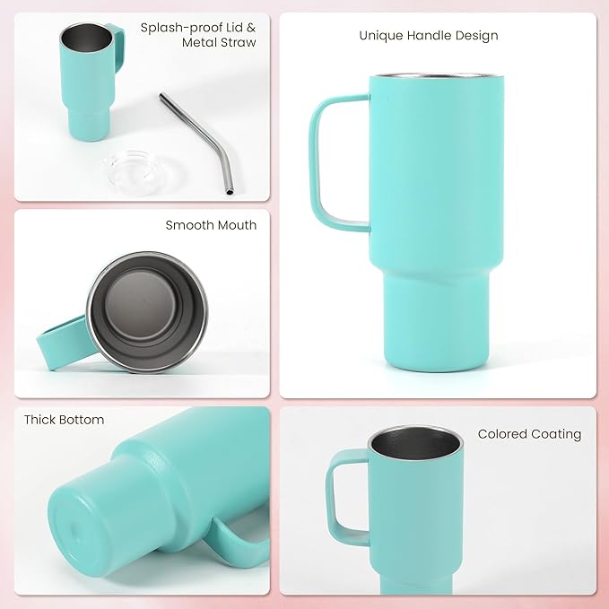 Cute Shot Glasses with Handle 2 oz, Mini Shot Tumbler with Lid and Straw, Kawaii Insulated Tumblers for Espresso Coffee Spirits Cute Stuff Funny Gifts, 10 Pack