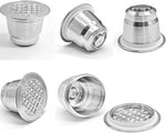 Load image into Gallery viewer, Asixxsix Refillable Coffee Pods, Stainless Steel Reusable Espresso Capsules with Brush and Spoon, Refillable Coffee Capsule for Coffee Machines Accessories Reusable Filters