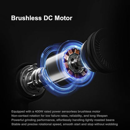 TIMEMORE Sculptor 078S Flat Burr Coffee Bean Grinder, Electric Espresso Grinder with Stepless Coarseness Adjustment, Suitable for Espresso, Pour over, French Press, Cold Brew - Black