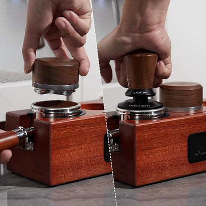 Espresso Tamping Station - Wooden Organizer Fits Breville Machines 51-58mm Portafilter Holder, Tamper, Distributor, Espresso Accessories Storage Multifunctional