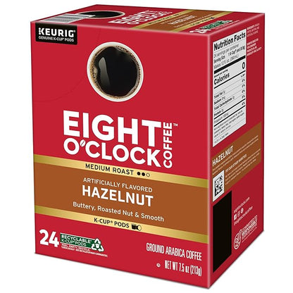 Eight O'Clock Coffee Hazelnut Keurig Single-Serve K-Cup Pods, Medium Roast Coffee, 96 Count