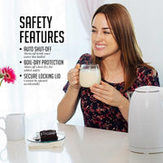 OVENTE Electric Kettle, 1.7L Double Wall Stainless Steel Insulated Water Boiler & Heater for Coffee or Tea, 1100W Fast Boiling with Auto Shut-Off, Boil-Dry Protection & Secure Locking Lid, White KD64W