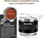 Load image into Gallery viewer, IKAPE Coffee Products, 58mm Coffee Distributor &amp; Hand Tamper, Adjustable Depth Espresso Distributor Fits All 58mm Espresso Portafilter, Compatible with Rancilio, Gaggia Portafilter (Black)