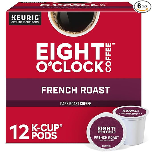 Eight O'Clock Coffee French Roast, Single-Serve Coffee K-Cup Pods, Dark Roast, 72 Count