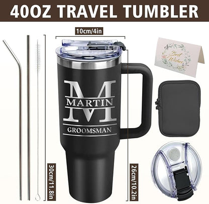Personalized 40 oz Tumbler with Handle and Straw, Custom Tumbler with Engraved Name, Stainless Steel Travel Coffee Mug Cup, Personalized Gifts For Women Men Birthday Anniversary Christmas