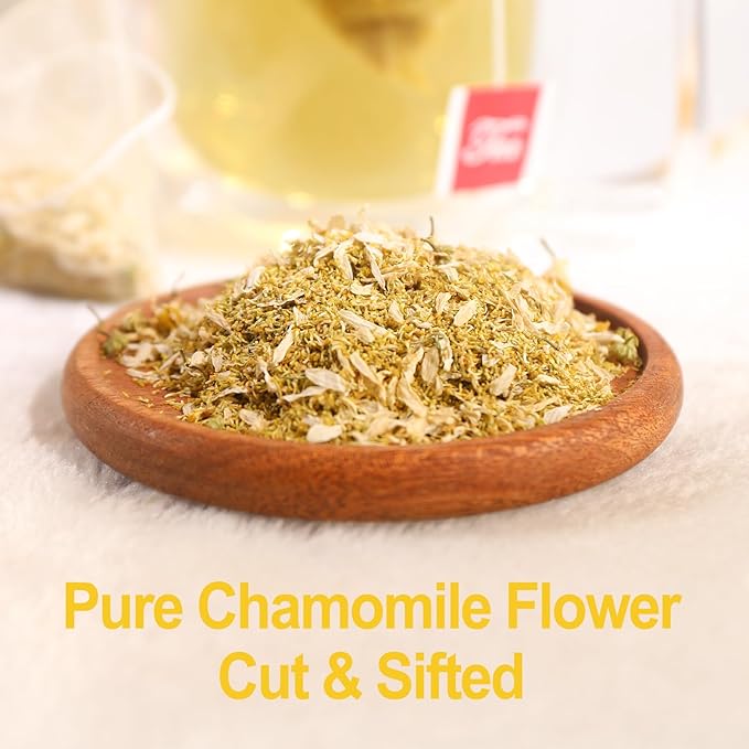 FullChea - Chamomile Tea bags, 50 Teabags - Pure & Natural Chamomile Flower Herbal Tea for Relaxation - Non-GMO - Caffeine-free - Support Digestion & Boost Immune System
