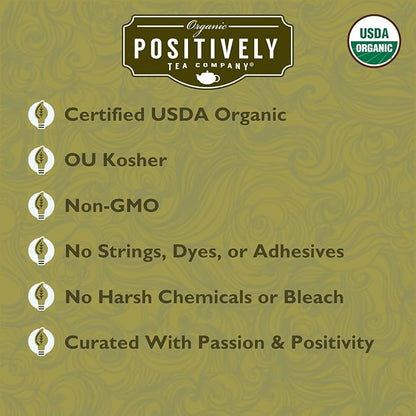 Organic Positively Tea Company, Yerba Mate Tea Bags (Unsmoked), 100 Count, Eco-Friendly Tea Bags, Non-GMO