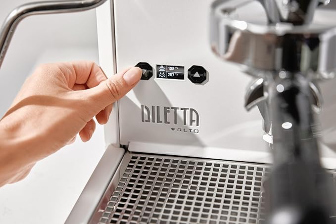 Diletta Alto Espresso Machine with Flow Control | Dual Boiler | PID | Shot Timer | Adjustable OPV | (White)